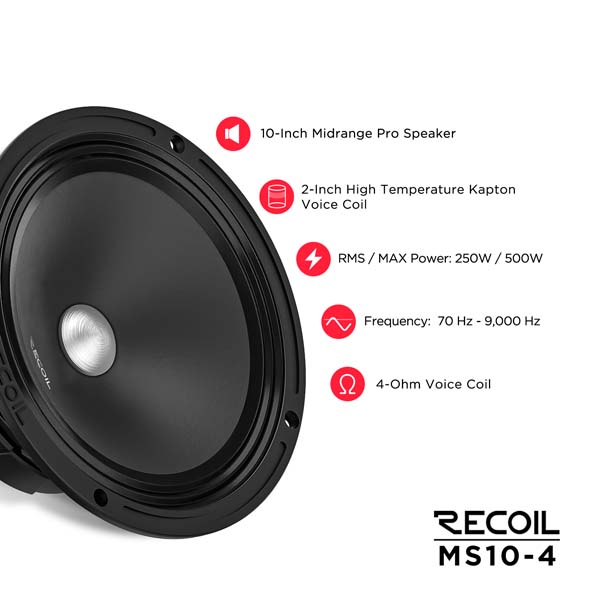 Recoil Audio MS10-4 Среднечастотник (среднечастотный динамик) - цена, описание и отзывы - фото