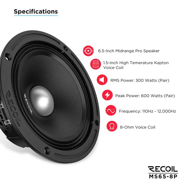 Recoil Audio MS65-8P Среднечастотник (среднечастотный динамик) - цена, описание и отзывы - фото