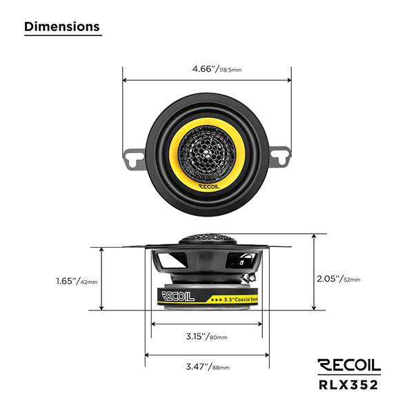 Recoil Audio RLX352 Коаксиальная автомобильная акустика - цена, описание и отзывы - фото