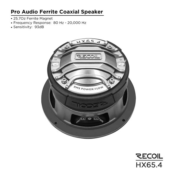 Recoil Audio HX65.4 Коаксиальная автомобильная акустика - цена, описание и отзывы - фото