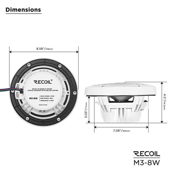 Recoil Audio M3-8W Коаксиальная АС (Marine) - цена, описание и отзывы - фото