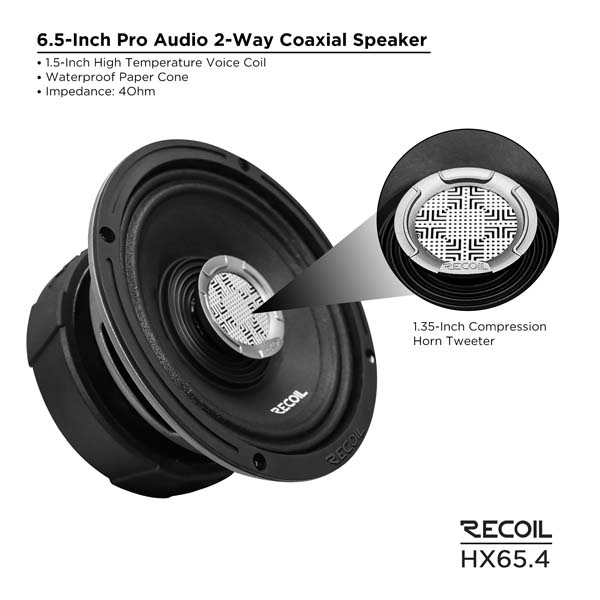 Recoil Audio HX65.4 Коаксиальная автомобильная акустика - цена, описание и отзывы - фото