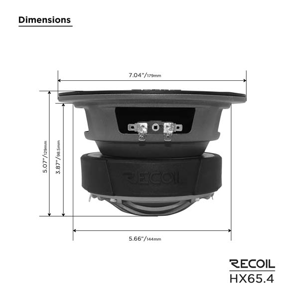 Recoil Audio HX65.4 Коаксиальная автомобильная акустика - цена, описание и отзывы - фото