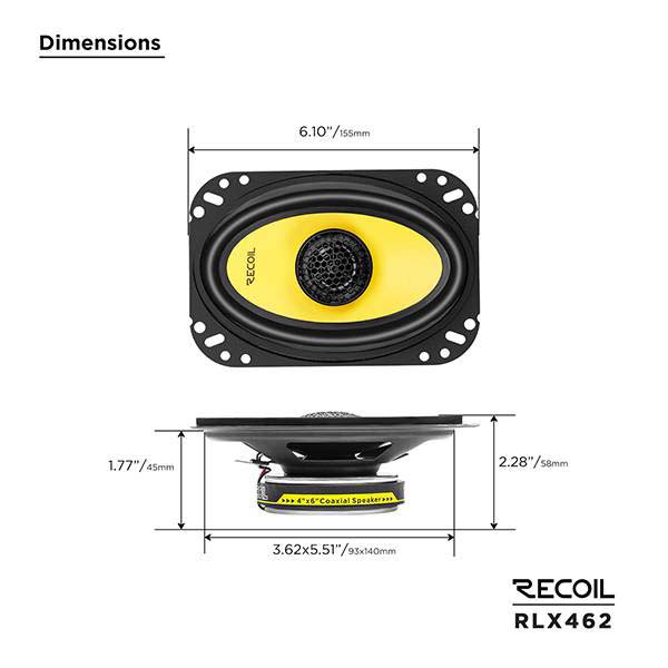 Recoil Audio RLX462 Коаксиальная автомобильная акустика - цена, описание и отзывы - фото