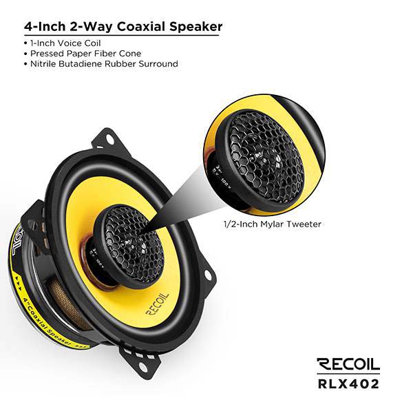 Recoil Audio RLX402 Коаксиальная автомобильная акустика - цена, описание и отзывы - фото
