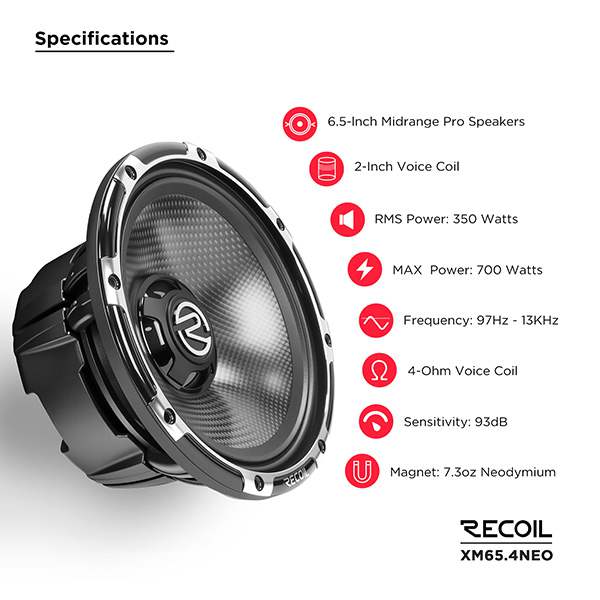Recoil Audio XM65.4 NEO Среднечастотник (среднечастотный динамик) - цена, описание и отзывы - фото