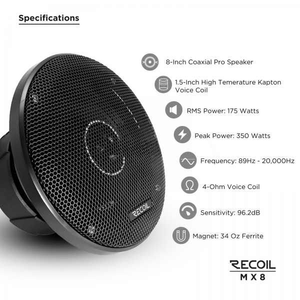 Recoil Audio MX8 Коаксиальная автомобильная акустика - цена, описание и отзывы - фото