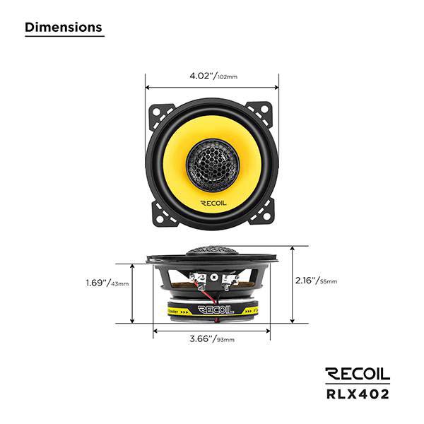 Recoil Audio RLX402 Коаксиальная автомобильная акустика - цена, описание и отзывы - фото