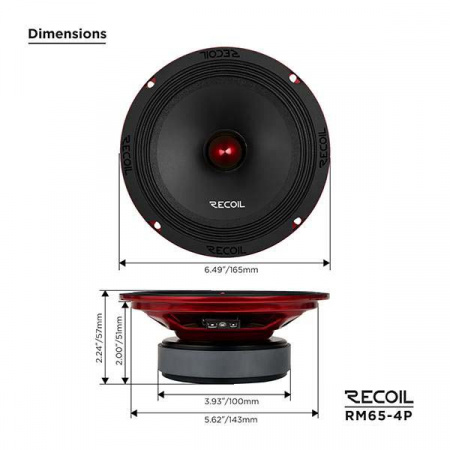 Recoil Audio EM65-4P Среднечастотник (среднечастотный динамик) - цена, описание и отзывы - фото