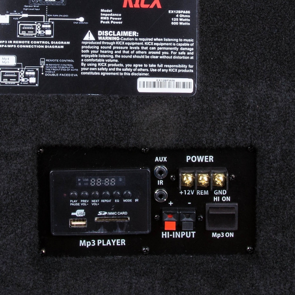 Kicx EX12BPA86 Сабвуфер корпусной активный - цена, описание и отзывы - фото