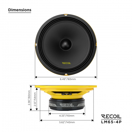 Recoil Audio LM65-4P Среднечастотник (среднечастотный динамик) - цена, описание и отзывы - фото