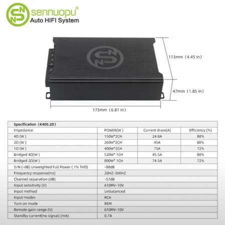 Sennuopu K 400.2 D 2-канальный усилитель - цена, описание и отзывы - фото