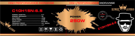 Kingz Audio C10H15N-6.5 Среднечастотник (среднечастотный динамик) - цена, описание и отзывы - фото