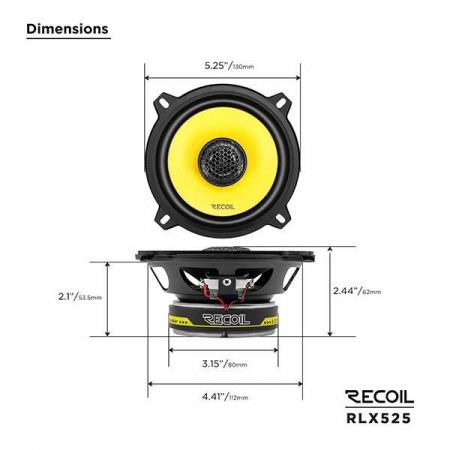 Recoil Audio RLX525 Коаксиальная автомобильная акустика - цена, описание и отзывы - фото