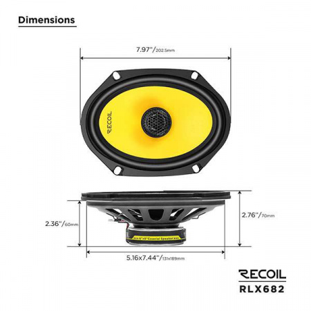 Recoil Audio RLX682 Коаксиальная автомобильная акустика - цена, описание и отзывы - фото