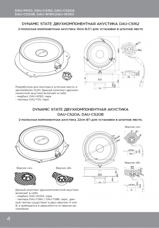 Dynamic State DAU-CS20B 2-х компонентная акустика - цена, описание и отзывы - фото