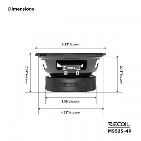 Recoil Audio MS525-4P Среднечастотник (среднечастотный динамик) - цена, описание и отзывы - фото