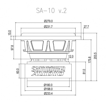 Sundown Audio SA 10 v.2 D2 Сабвуферный динамик - цена, описание и отзывы - фото