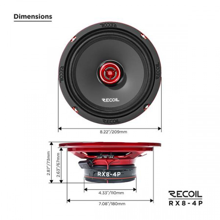 Recoil Audio RX8-4P Коаксиальная автомобильная акустика - цена, описание и отзывы - фото