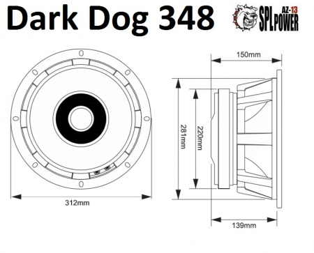 AZ-13 SPL Power DARK DOG 348 Среднечастотник (среднечастотный динамик) - цена, описание и отзывы - фото